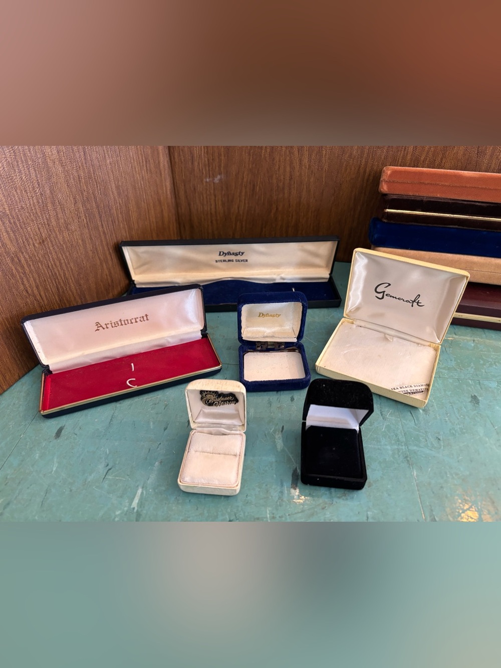 12 vintage store jewelry boxes cases necklace ring earring